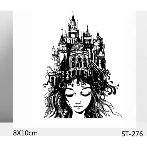 AZSG Castle / Girl Clear Stamps/Seals For DIY Scrapbooking/Card Making/Album Decorative Silicone Stamp Crafts