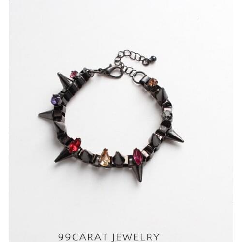 Nine nine carat European and American manufacturers direct sales fashion accessories texture black color diamond exaggerated Bra