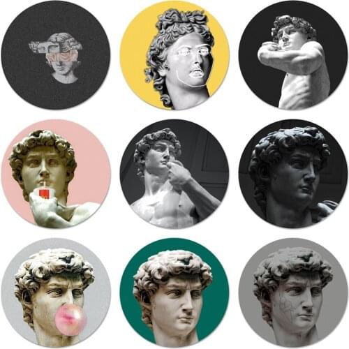 Retro Vintage Art Statue Badge Brooch Pin Accessories For Clothes Backpack Decoration gift 58mm
