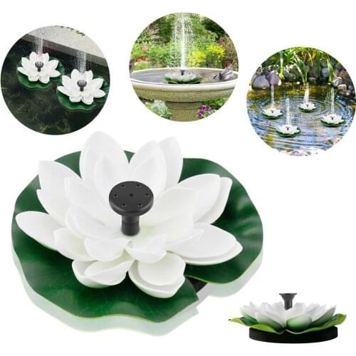 Lotus Shape Solar Water Fountain Pump Floating Garden Pond Swimming Pool Fish Tank Garden Decoration