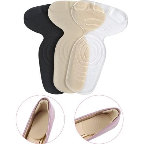 Thicker anti-slip heel cushion gel insole and self-adhesive T-shaped heel sticker with anti-wear and shock absorption