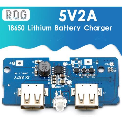 18650 Dual Micro USB 3.7V to 5V 2A Boost Mobile Power Bank DIY 18650 Lithium Battery Charger PCB Board Step Up Module With Led