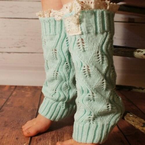 Many Colors New Born Baby Girl Cable Knit Legwarmers,Childrens Girls Lace Legwarmers
