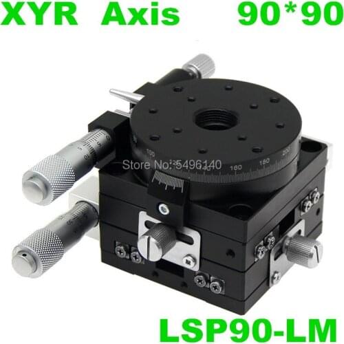 XYR 3 Axis 90MM 3.5" Manual Trimming Platform V-rail Heavy load Linear Stages and Angle Rotary Tuning sliding table LSP90-L 90