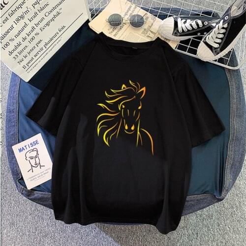 Brand Print Horse Women T shirts 2021New Fashion Summer Short Sleeve Tshirt Girls Sexy hip hop T-Shirt homme brand clothing mma