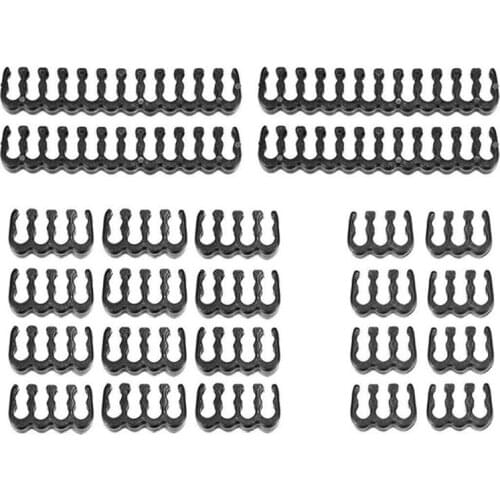 1Set 24Pin x 4 8Pin x 12 6Pin x 8 PP Cable Comb Clamp/Clip/Dresser for 3.4mm Sleeved Cables Power Supply Connector Black