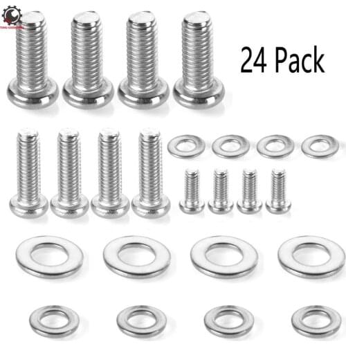 24pcs M4 M6 M8 Stainless Steel Screws Washers TV Mount Screws Spacer TV mounting Bolts for TV and Monitor Mounts Bracket