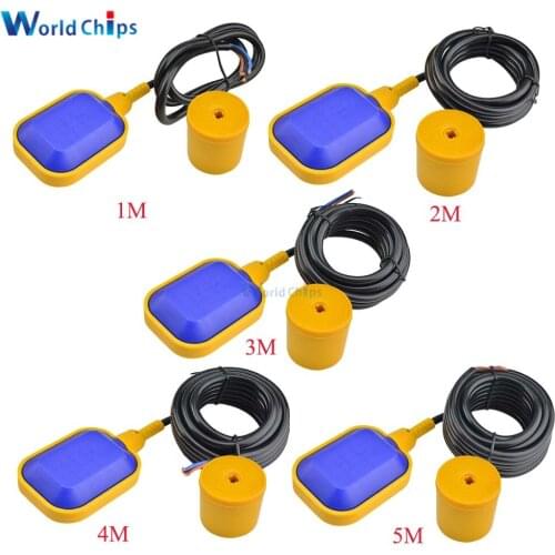 250V-380V Water Level Controller Float Switch 1M 2M 3M 4M 5M Square Water Level Switch Float Level Contactor Sensor with Cable
