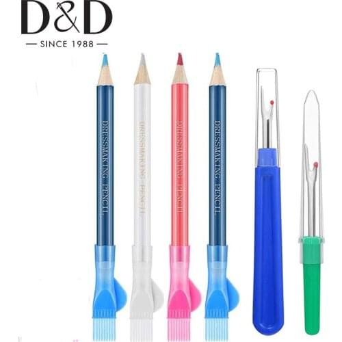 3pcs Sewing Chalk Pencil Garment Fabric Marking and Tracing Temporary Marker Chalk Pencil & 2pcs Seam Ripper DIY Sewing Tools