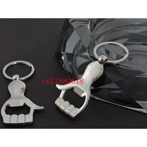 600pcs/lot Free Shipping Thumb Up Hand Beer Bottle Opener Keychain Key Ring For Wedding Gift Favors
