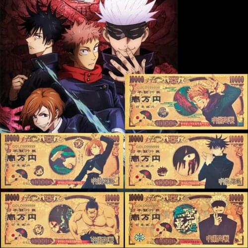 Anime Jujutsu Kaisen Commemorative Banknotes Cosplay Props Cartoon Plastic Itadori Yuji Gojo Satoru