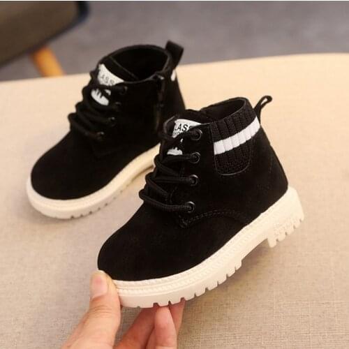 Children Casual Shoes Autumn Winter Short Boots Boys Shoes Fashion Leather Soft Antislip Girls Boots 21-30 Sport Running Shoes