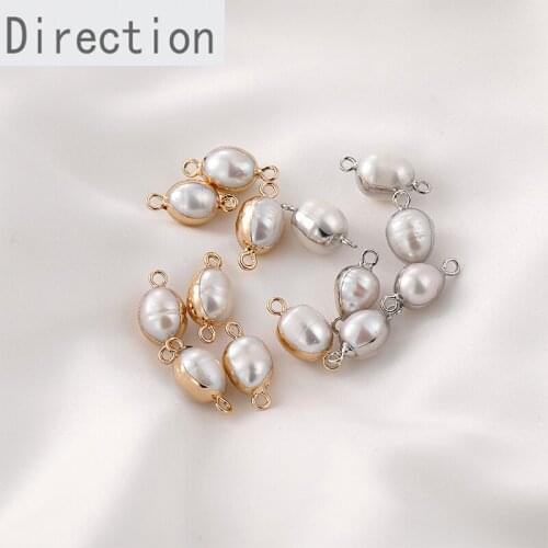 Natural freshwater pearl egg-shaped double hanging bag Phnom Penh pendant diy bracelet necklace connection accessories