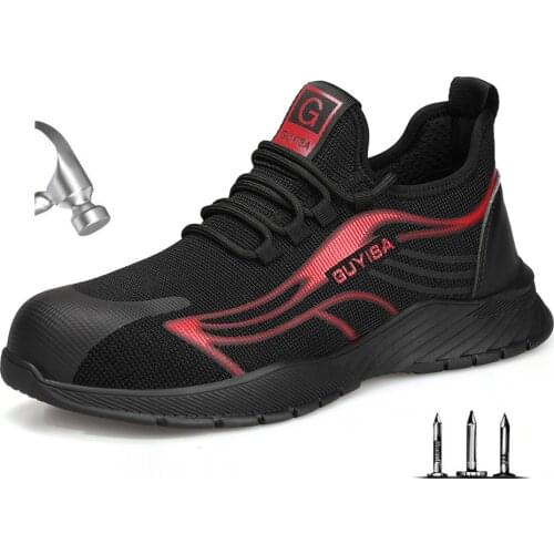 Mens BreathableSummer Steel Toe Cap Indestructible Work & Safety Shoes Mens Puncture Proof Work Boots Shoes Sneakers Breathable