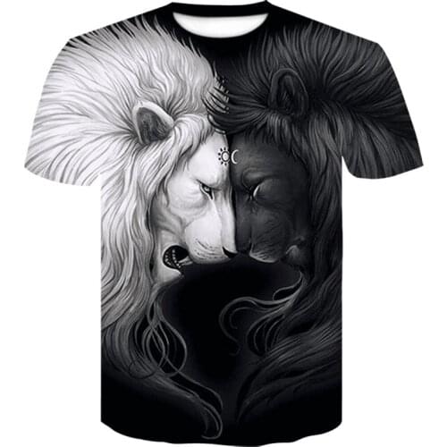 2021 new Short Sleeve animal Lion 3D Print T-Shirts Anime T-Shirt men/women Oversized t shirt Tops Summer off white men Clothing