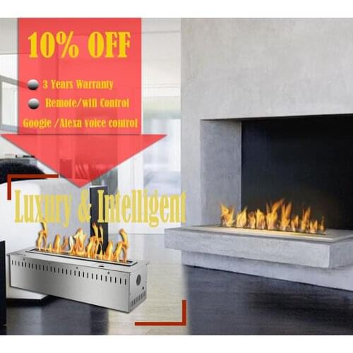 Inno-living fire 36 inch luxury cheminee bioethanol steel indoor remote control fire place