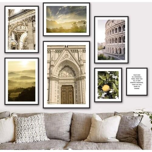 Italian Building Colosseum Natural Landscape Art Canvas Painting Nordic Posters And Prints Wall Pictures For Living Room Decor