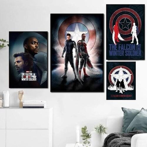 Canvas Painting Marvel Super Hero The Falcon and The Winter Soldier Canvas Painting Prints Poster Home Kid Room Wall Art Decor