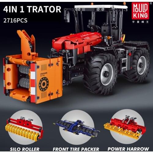 RC Tractor Building Blocks MOC High-Tech 4IN1 More Than One Car Truck Set Bricks Kids Toys Boy Girl Christmas Gifts MOULD KING