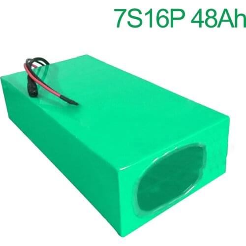 24V 48Ah 25.9V 7S16P 18650 Li-ion Battery Pack E-Bike electric bicycle 270x155x70mm