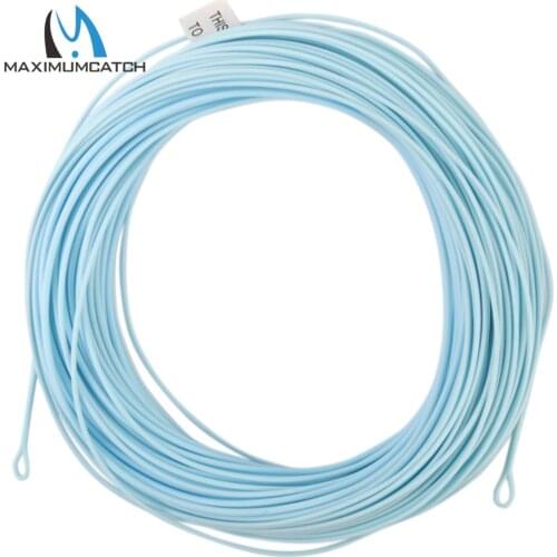 Maximumcatch Saltwater Weight Forward Fly Fishing Line 90FT 8-10wt 2 welded Loops Floating Fly Line Sandy Blue Color