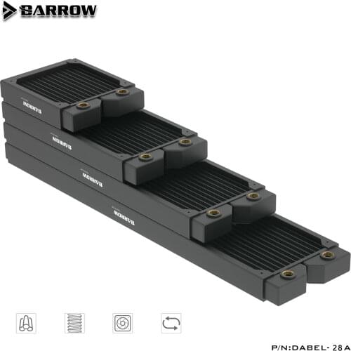 BARROW 30mm Thickness Copper 240mm Radiator Computer Water Discharge Liquid Heat Exchanger G1/4 Threaded use for 12cm Fans