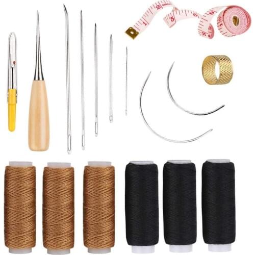MIUSIE Leather Hand Sewing Craft Tools with Sewing Awl, Leather Sewing Needles,54 Yard Leather Sewing Thread,Sewing Seam Rippers