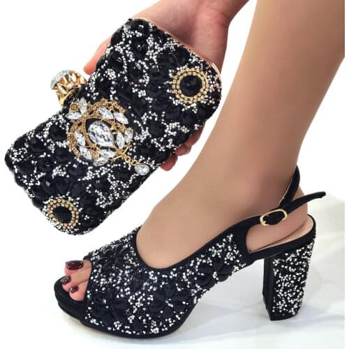 Fashionable African Shoes and Bag Set Italian Sets in Multi Color Nigerian Shoes with Matching Bags for Royal Wedding Party