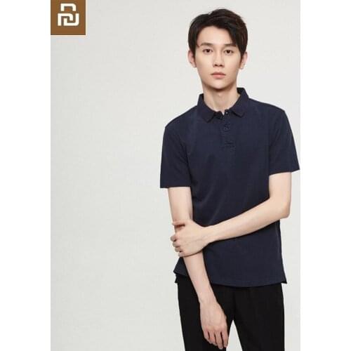 Youpin Men fashion washed polo shirt soft Comfortable high quality Combed cotton Breathable Dry Cotton man Short Sleeve