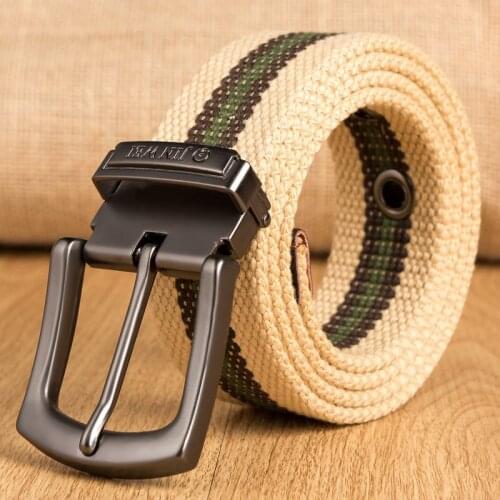 2019 Men Belts Alloy Pin Buckle Nylon Belt Male Tactical Belt Fashion Stripes Waistband Hip Hop Canvas Belts Designer Youth Belt