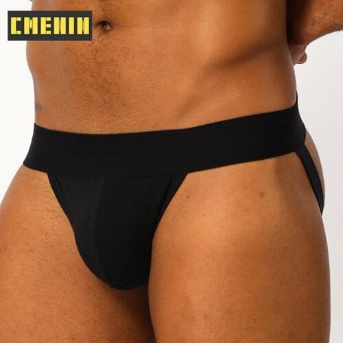 Sexy Gay Men Underwear Male Lingerie Jockstrap G String Thongs Mens Underpants Pure Cotton Solid Briefs Panties Jock Strap BP.01