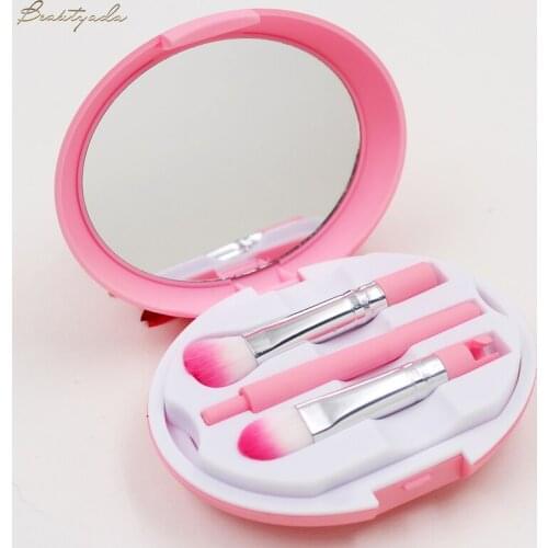 KH makeup brush set portable travel full set with makeup mirror small brush eye shadow net red mini dustproof storage