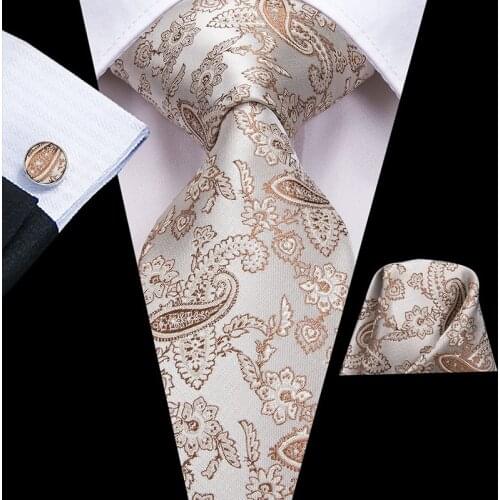 Hi-Tie New Design Paisley Party Mens Tie 8.5cm Green Silk Tie For Men Hanky Cufflink Quality Wedding Men Tie Set Dropshipping