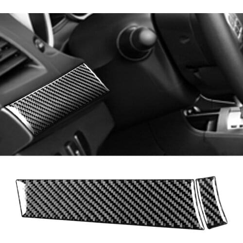 2Pcs Dashboard Trim Easy Installation Heat-resistant Carbon Fiber Black Interior Dashboard Trim Cover for Mitsubishi Lancer EVO