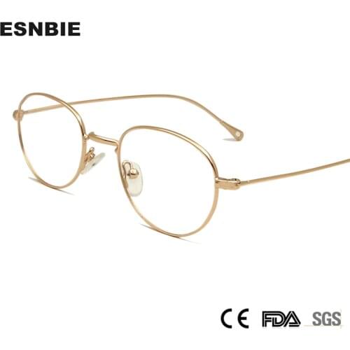 Small Round Gold Metal Women Glasses Frame Optical Men Oval Glasses Ultralight Prescription Eyeglass Frame Super Thin Spectacles