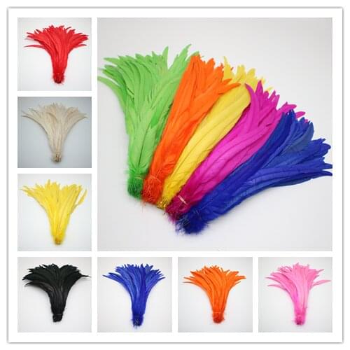 Wholesale 100Pcs 30-35CM Rooster Tail Feathers Wedding Party Costume Feather DIY Decoration Plume
