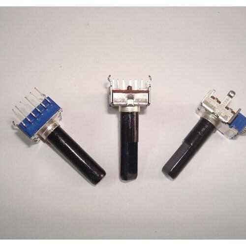 Original new 100% RK12L1230C2F dual potentiometer 6pin E100K strip step 21gear axis length 23MM (SWITCH)