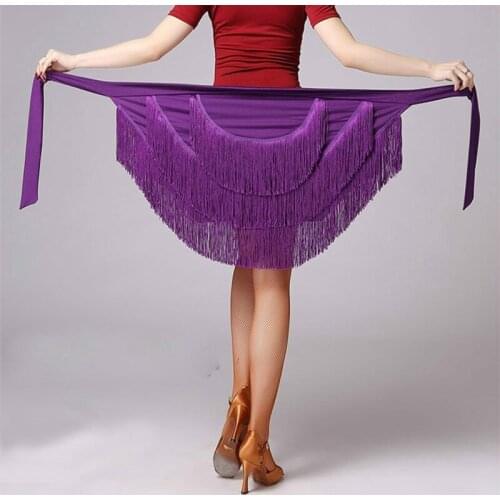New Latin Dance Hip Scarf Adult Female Irregular Tassel Girls Latin Dance Practice Skirt Short Skirts Fringe Latin Dress Women