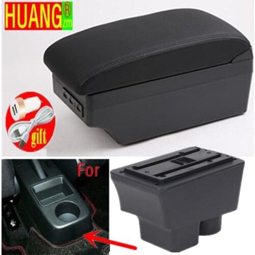 For Skoda FABIA Armrest 2008-2014 2013 2012 2011 Car Armrest box Retrofit parts Storage box car accessories Interior USB LED