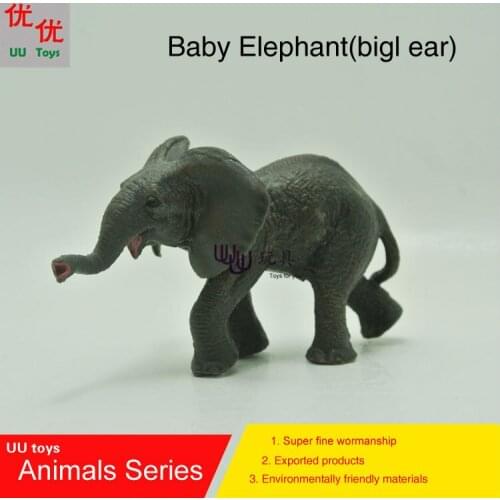 Hot toys:Baby Big Ear Elephant Simulation model Animals kids toys children educational props
