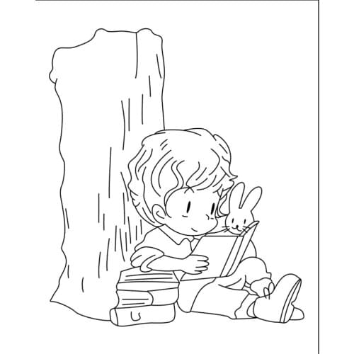 10x8 Boy is reading a book Transparent Clear Stamps Silicone Seals for DIY scrapbooking photo album Card Making