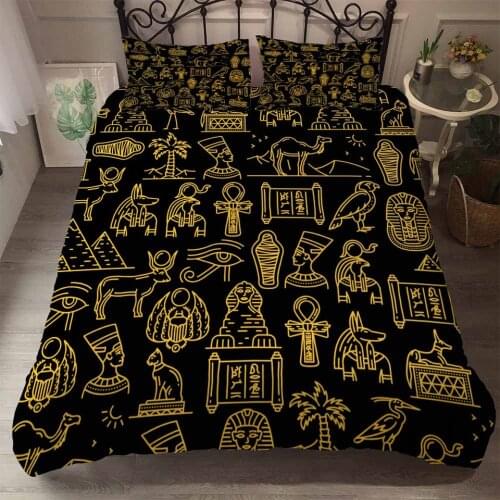 Ancient Egypt Luxury Bedding Set Bed 3D Duvet Cover Sets Full Double King Bed Linen Queen NO Sheets 200*200 Cobre Leito Casal