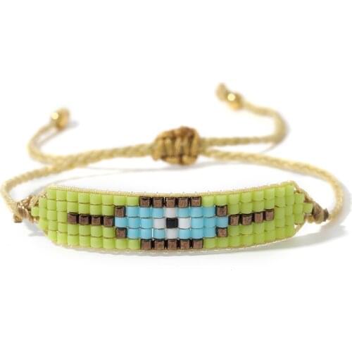 Rttooas Evil Eye Bracelet For Women Mini Miyuki Bracelets Adjustable Handmade Woven Bohemian Summer Tiny Bracelet