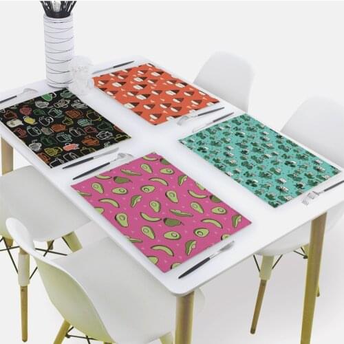 Tropical Fruit Pineapple Cactus Avocado Dinner Mat Nordic Style Place Mat Coaster Kitchen Restaurant Accessories Dish Mat 42x32