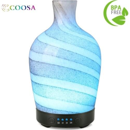 Ultrasonic Aroma Essential Oil Diffuser 100ml Glass Air humidifier Cool mist maker Lamp diffuser for Office Bedroom Living Room