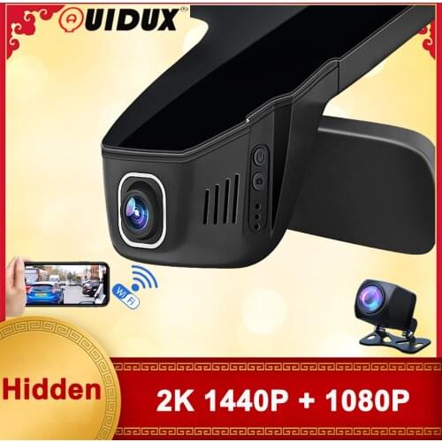 QUIDUX Novatek 96675 Dash Cam HD 1440P 2K Car Camera Auto Drive Vehicle Video Recroder Wifi 24H Parking Monitor 1080P Hidden DVR