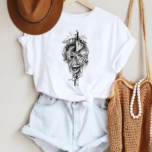 Women Short Sleeve Vintage Aesthetic 90s Fashion Cartoon Summer Lady Print Tee Graphic T Top Female Tshirts Clothes T-Shirt