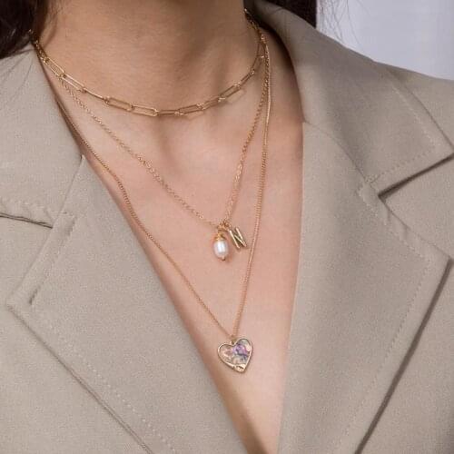 Women Sexy Moon Fashion Pendant Vintage Collier choker Necklace for Girl Boho Jewelry Multi Layer Beads Choker Necklaces