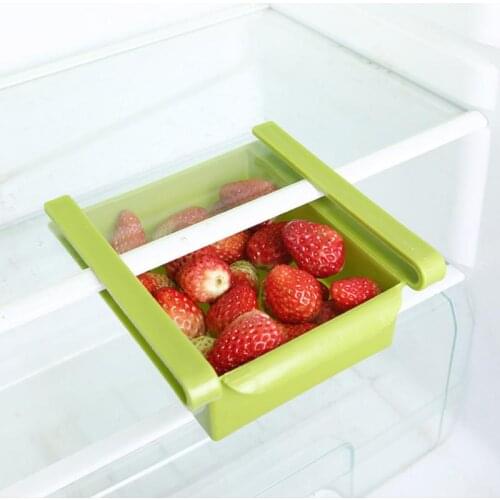 1pcs Kitchen Organizer Fridge Food Organizer Adjustable Storage Rack Refrigerator Freezer Shelf Holder Pull-out Drawer Organiser