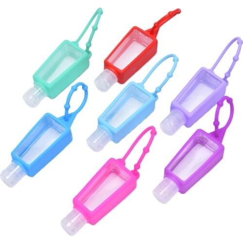 1pc Random send 30ML Portable Traveling Refillable Bottle Silicone Hand Sanitizer Perfume Holder Mini Empty Bottle